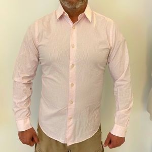 EXPRESS | Men’s Extra Slim Dot Print Stretch Dress Shirt Size Size Small 14-14.5